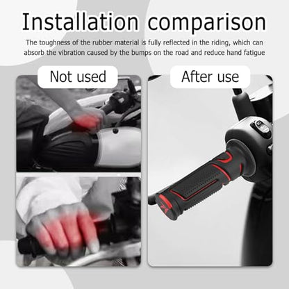 Cool Anti-Slip Dirt Bike Grips,ID 24mm 1" & 22mm 7/8" Motorcycle Grips Kit with Two-Colour Design,Universal Handlebar Grip Dirt Bike Accessories for Most Motocross ATV (Red) - color: Red