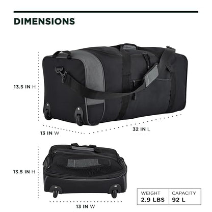 Travelers Club 32" Midgard Expandable Rolling Travel Bag - color: Black