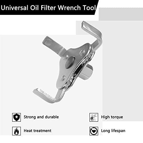 Universal Adjustable Oil Filter Wrench, Carbon Steel, 3-Jaw Design, 2.5-4.5 Inch Range, Suitable for Cars, Trucks, Motorcycles, Lawn Mowers - style: Silver 2 1/8-4 1/2 Inch