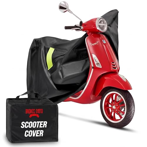 Badass Moto Ultimate Scooter Cover for Vespa Cover, Moped Cover Waterproof Outdoor Fits Honda Ruckus Scooter Cover Fits Honda Super Cub, Heavy Duty Motorcycle Cover Fits Yamaha Zuma 125 Cover - color: Badass Black, size: [SCOOTER] 80"L x 36"W x 47"H