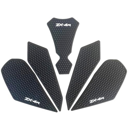 Fuel Gas Tank Pad Protector Stickers Decal Set Compatible with ZX4R ZX-4RR zx4rr zx-4r 2026 2023- Anti-Slip Protective Kit, Black | 5-Piece