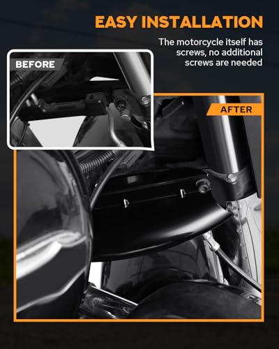 PBYMT Motorcycle Lower Triple Tree Wind Deflector Compatible with Harley Davidson Touring Street Glide Road Glide Electra Glide Road King FLH/T FLHX 2014-2023, Vivid Gloss Black - color: Gloss Black