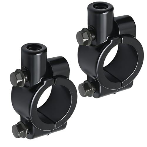 1" 25mm Motorcycle Mirror Mount 8mm Thread 1 inch Motorcycle Mirrors Mounts Clamp, Handle Bar Clamps for ATV Scooter Bike Bicycle Handlebar Mirror Holder Bracket (2Pcs Black) - size: 1" Handlebar 8mm Thread