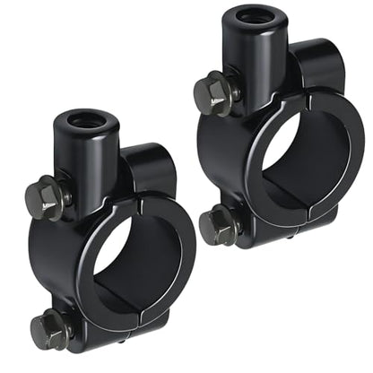 1" 25mm Motorcycle Mirror Mount 8mm Thread 1 inch Motorcycle Mirrors Mounts Clamp, Handle Bar Clamps for ATV Scooter Bike Bicycle Handlebar Mirror Holder Bracket (2Pcs Black) - size: 1" Handlebar 8mm Thread