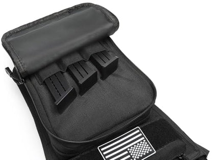 Motorcycle Tactical Drop Leg Thigh Bag with Holster Handgun Firearm Pistol Bag for Men Hunting Shooting Range Additional 3 Magazine Storage Slots - color: Navy Blue Dark Blue