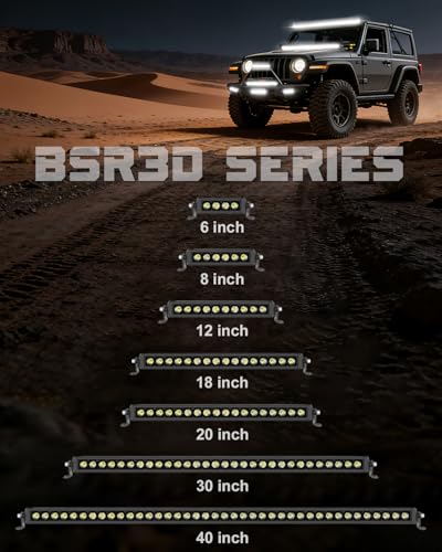OFFROADTOWN 6 Inch Single Row LED Light Bar 40W 3D Spot Off Road Driving Light Ultra Slim Thin LED Bar Waterproof Work Fog Lights for Trucks UTV ATV Motorcycle Dirt Bike - color: White