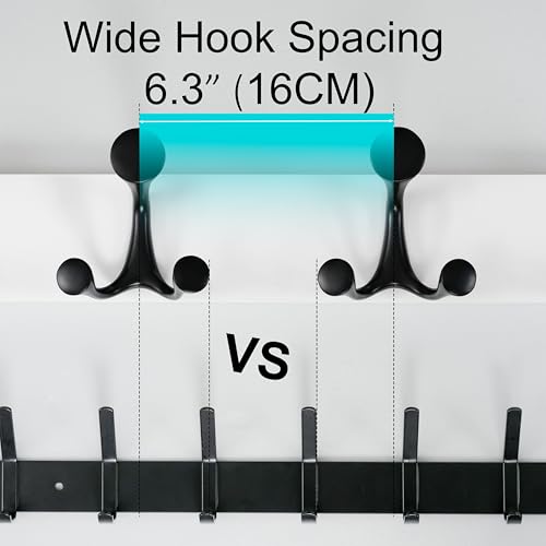 WEBI Coat Rack Wall Mount,17" Solid Wood Coat Hooks Wall Mounted Coat Hanger,16" Hole to Hole,Heavy Duty Hook Rack Rail,3 Triple Hooks for Hanging Coats,Jacket,Clothes,Hat,Backpack,White - color: White, size: 17 Inch