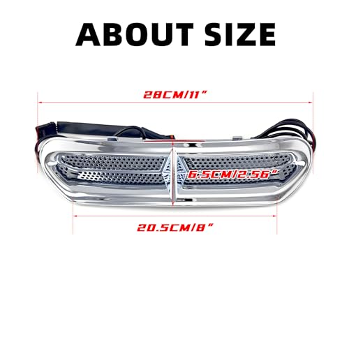 FATECIM Dynamic LED Motorcycle Batwing Fairing Vent Insert Lights for Harley Touring Street Glide Ultra Limited Electra Glide FLHX FLHTK 2014-2023 (Chrome with White Running Light & Amber Turn Signal) - color: Chrome