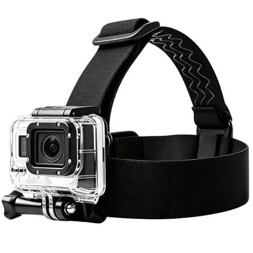 Head Strap Mount Compatible with GoPro Hero 13 12 11 10 9 8/AKASO EK7000 Brave 4 7 LE V50X/DJI Osmo/ODDV/Hiicam/Dragon Touch/Icefox/WOLFANG/Jadfezy Action Cameras Elastic Flexible Head Belt