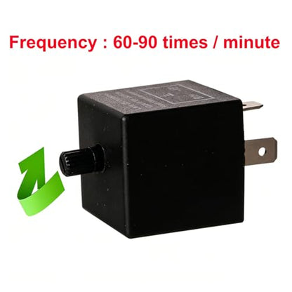 Gebildet 2 pieces 12V 3 Pin Electronic LED Flasher Relay 0.1W-150W c/m Motorcycle Turn Signal Adjustable Flasher CF-14KT, comes with 6pcs Terminals - color: Black-12v