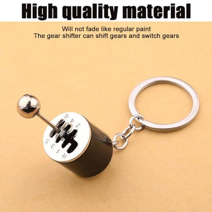 Car Parts Model Key Chains, Car Lovers Key Chain Set, Metal Car Parts Keyring, Universal Shifter Keychain for Car Lovers (K2-Black), 3.94*0.43inches - color: K2-black