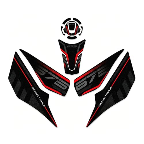 Red Motorcycle Gas Tank Stickers Fuel Tank Cover Protector Compatible with CFMOTO 675SS/675NK 2025 2026,Custom Design,Full Protection,Anti Slip,Residue Free Adhesive,CFMOTO 675SS Accessories - color: Red