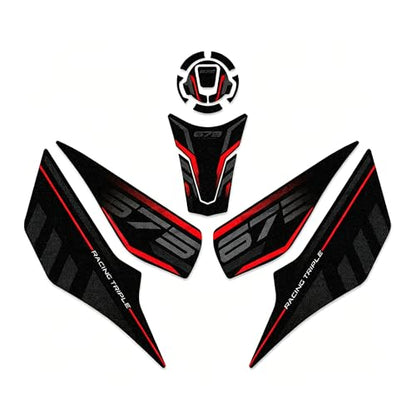 Red Motorcycle Gas Tank Stickers Fuel Tank Cover Protector Compatible with CFMOTO 675SS/675NK 2025 2026,Custom Design,Full Protection,Anti Slip,Residue Free Adhesive,CFMOTO 675SS Accessories - color: Red