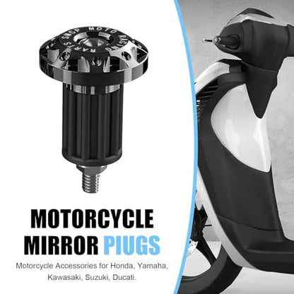 2 PCS Motorcycle Bar End Plug, Aluminum Alloy Handlebar Grip End Caps, 7/8" 22mm Handlebar Grips Replacement for Kawasaki, Suzuki, Yamaha, Dirt Bike (Black)