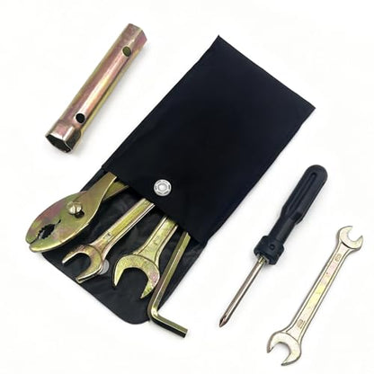 8Pcs Compact Motorcycle Repair Tool Kit, Portable Motorcycle Repair Kit with Wrench Spark Plug Socket Spanner Screwdriver Pliers