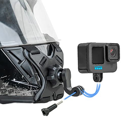Motorcycle Helmet Chin Strap Mount Compatible with GoPro Hero 13,12,11,10, 9, 8, 7, (2018), 6 5,DJI Osmo Action 5 pro/4/3, AKASO, SJCAM and Most Action Cameras - color: X-Shaped Mount