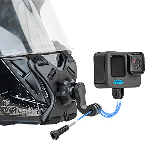 Motorcycle Helmet Chin Strap Mount Compatible with GoPro Hero 13,12,11,10, 9, 8, 7, (2018), 6 5,DJI Osmo Action 5 pro/4/3, AKASO, SJCAM and Most Action Cameras - color: X-Shaped Mount