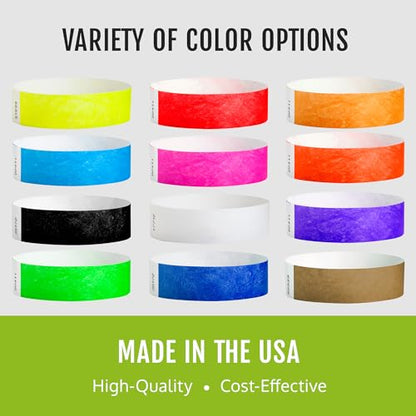 1,000 WristCo Marine Blue Tyvek Wristbands for Events - Comfortable Tear Resistant Paper Bracelets ID Wrist Bands for Concerts Festivals Admission Party Identification - color: Marine Blue