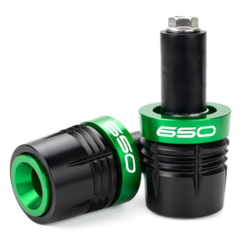 Motorcycle Handle Bar Ends Grips Plug Sliders Handlebar Grips Cap Compatible with Ninja 650 650R Ninja650 2017-2025 2026 Z650 Accessories (Green) - color: Green