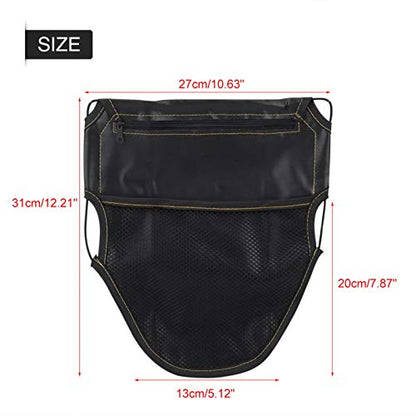 Motorcycle Seat Bag,Motorcycle Under Seat Bag, PU Leather Scooter Under Seat Storage Pouch Bag Organizer Fit For Universal Motorcycles (Black)