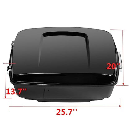Vivid Black King Tour Luggage Trunk Backrest Two Up Mounting Rack Plate Fit for Harley Touring 2014-2025 Electra Glide CVO Street Road Glide Road King - color: A Style#5 King Trunk Backrest