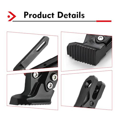 1 PC Motorcycle Kickstand, Height Adjustable CNC Alloy Side Stand with Non-slip Foot, Replacement Tripod Holder, Universal for Scooter Dirt Pit Bike (Black) - color: Black