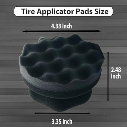 2 Pcs Large Tire Shine Applicator, Reusable Tire Dressing Applicator Wave Contoured, Tire Sponge Pads for Car Detailing Cleaning, 4.33 inch - size: 4.33inch-2 Black