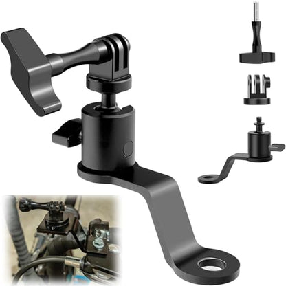 Aluminum Motorcycle Mirror Mount 360 Degree Rotation for GoPro Hero, DJI Osmo, Insta360, AKASO Action Cameras, Motorcycle Camera Mount