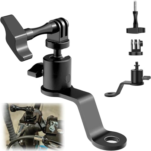 Aluminum Motorcycle Mirror Mount 360 Degree Rotation for GoPro Hero, DJI Osmo, Insta360, AKASO Action Cameras, Motorcycle Camera Mount