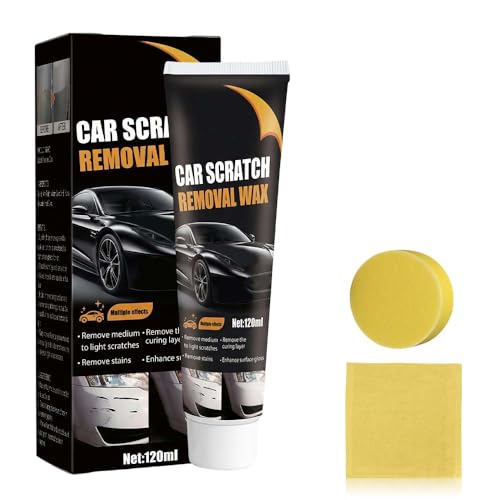 2026 New Upgrade Car Scratch Removal Wax, Scratch Remover for Vehicles with Wipe and Sponge, Car Polishing Wax Scratchs Remover, Cars Paint Scratchs Repair Kit for Deep Scratches (1 Set) - color: 1 Set