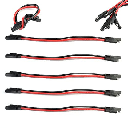 5 Pack 12 Gauge 2 Pin Quick Disconnect Polarized Wire Harness SAE Connector Bullet Lead Cable for Motorcycle Boat Car Tractor - 12in Red and Black Wire - style: 12 Gauge