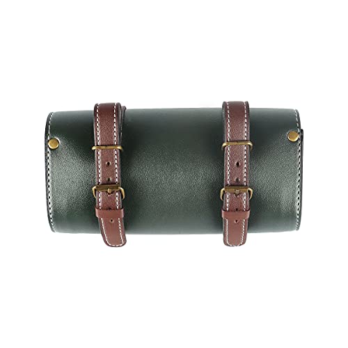 YIBO Motorcycle Fork Bag Quick Release Bag Side Bag Waterproof Universal Tool Bag American Bicycle Side Bag Leather Small Tool Bag (Green 1) - color: Green 1