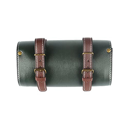 YIBO Motorcycle Fork Bag Quick Release Bag Side Bag Waterproof Universal Tool Bag American Bicycle Side Bag Leather Small Tool Bag (Green 1) - color: Green 1