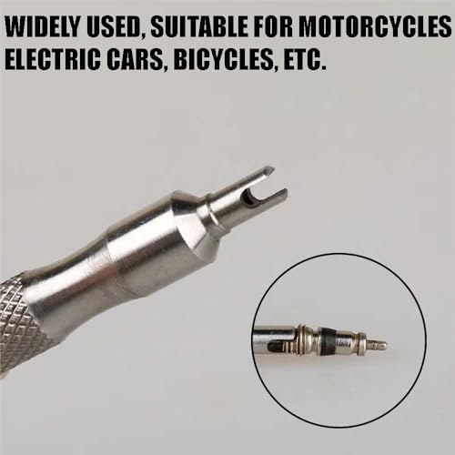 5 Pcs Tire Valve Removal Tool Kit, Valve Core Removal Tool for Car Tire Valve Stem Puller Tools Set Valve Core Remover Tire Repair Stem Tool Deflating Screw Driver Tool Key Chain Design
