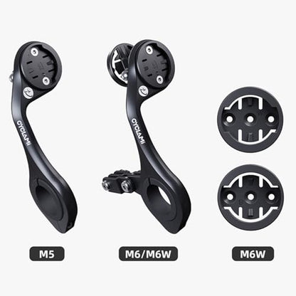 Out Front Mount Compatible with Garmin Edge GPS Bike Computer, XOSS G/G+, iGPSPORT Bike Light & Gopro Cycling Handlebar 25.4mm 31.8mm (M6W) - style: M6W