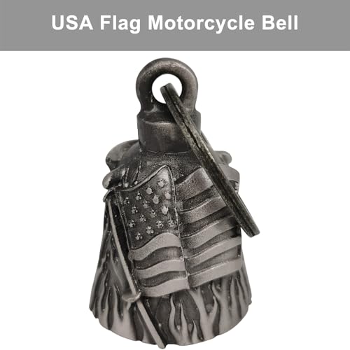 Dream Apparel Motorcycle Bell Guardian Angel Drive Away Gremlin, Biker Bell for Men Women Rider Riding, Good Luck Gift - style: Usa Flag