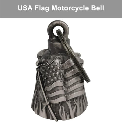 Dream Apparel Motorcycle Bell Guardian Angel Drive Away Gremlin, Biker Bell for Men Women Rider Riding, Good Luck Gift - style: Usa Flag