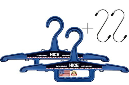 HICE - Garrison Heavy Duty Hanger | Original Heavy Duty Clothes & Equipment Hanger | 150 lb Load Capacity | Durable High Impact Resin | for Police, Military, Workwear & Clothing (Navy Blue, Set of 2) - color: Navy Blue
