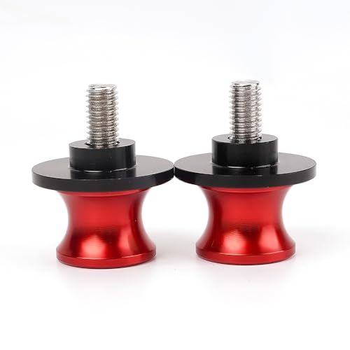 Motorcycle Swing Arm Spools M8 Paddock Slider Stand Bobbins For Z650 RS EX650 Ninja 650KRT 650R Vulcan S 650 VN650 Versys650cc KLE650 2026 2025 2024 Swingarm Spool Accessories (Red) - color: Red