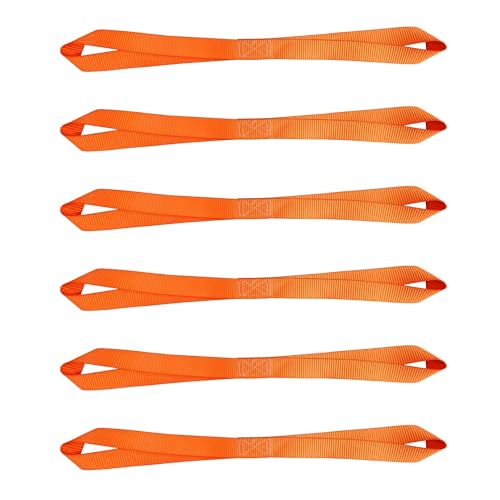 Mega Cargo Control Orange Soft Tie Loops, 1" x 18" Powersports & Multi-Purpose Securement Strap for Motorcycle, Bike, Roof Racks - 6 Pack - color: Orange (6 - Pack), size: Soft Tie Loops