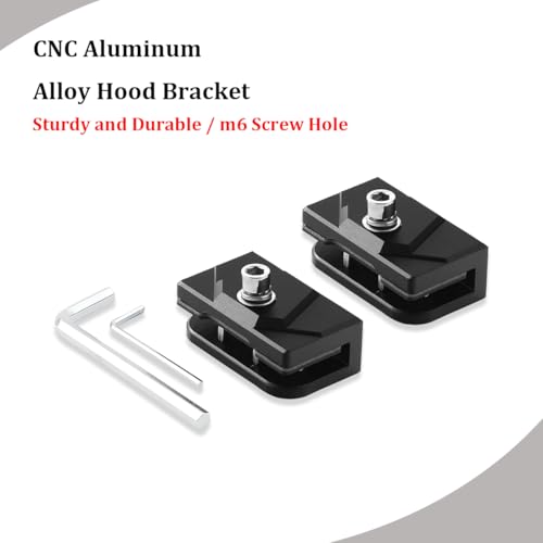 2PCS Car Hood LED Light Mounting Bracket, Aluminum Alloy Pillar Hood Hinge Light Mount Holder, Fog Pod Ditch LED Lamp Bar Work Lamp Mounting Clamp, Universal for Pickup SUV Truck (M6) - size: M6