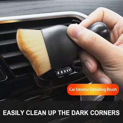 Car Interior Cleaning Brush, Car Interior Cleaning Tool, Car Cleaning Brush Dust Collectors, Curved Design Dirt Dust Clean Brushes, Engine Compartment, Keypads and Dashboard (1)