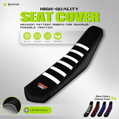 Ribbed Electric Bike Seat Cover Compatible with Tutti Soleil 01 - Non-Slip Waterproof Rubber Seat Cushion Protector (White) - color: White