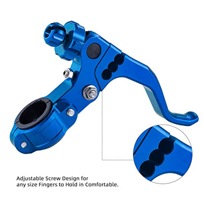 7/8‘’ 22mm Universal Motorcycle CNC Short Stunt Clutch Lever Aluminum Alloy Clutch Handlebar Compatible with Most Motorcycles Dirt Bike-Blue - color: Blue