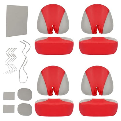 ECOTRIC Boat PVC Seat Cover Set Compatible with 2007-2011 Sea Doo Speedster 150 4 seat Model Outdoor Red & Gray Durable - color: Red and Gray