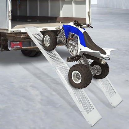 2-Pack Folding Loading Ramps, 76.7"x8.7" Aluminum ATV Ramps with Anti-Slip Surface, 530 lbs Capacity per Ramp for Motorcycle, Dirt Bike, Lawn Mower, Pickup Truck Loading & Unloading
