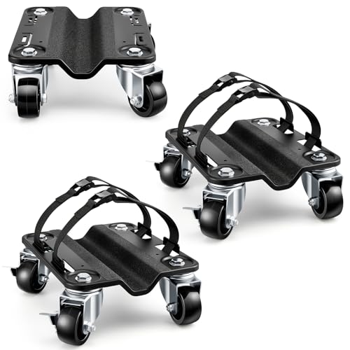 KEDSUM Heavy Duty Snowmobile Dolly Up to 1700LBS, Carbon Steel Snowmobile Moving Dolly Set with Upgraded Widen Casters, 2.5" Swivel Wheels with Brakes, Straps with Buckle Firmly Attaching on Skis - size: Standard Wheels