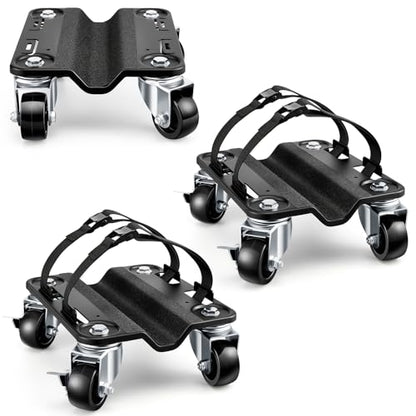 KEDSUM Heavy Duty Snowmobile Dolly Up to 1700LBS, Carbon Steel Snowmobile Moving Dolly Set with Upgraded Widen Casters, 2.5" Swivel Wheels with Brakes, Straps with Buckle Firmly Attaching on Skis - size: Standard Wheels