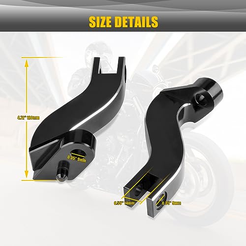 Rear Passenger Foot Peg Bracket Foot Peg Extension Mounting Kit for Harley Touring Road King Road Glide Street Glide Electra Glide Models 1993-later (Gloss Black) (Replaces HD# 50198-97B)