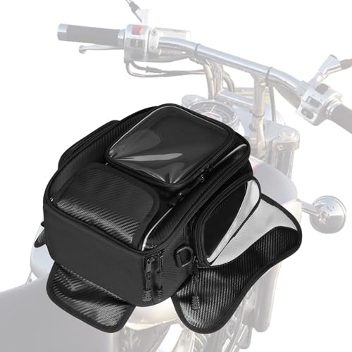 Motorcycle Tank Bag for Triumph Trident 660, Oxford Magnetic Motorbike Bag Water-Resistant Motorcycle Gas Tank Bag with Magnets and Straps for Touring,B/Magnetic - color: B/Magnetic